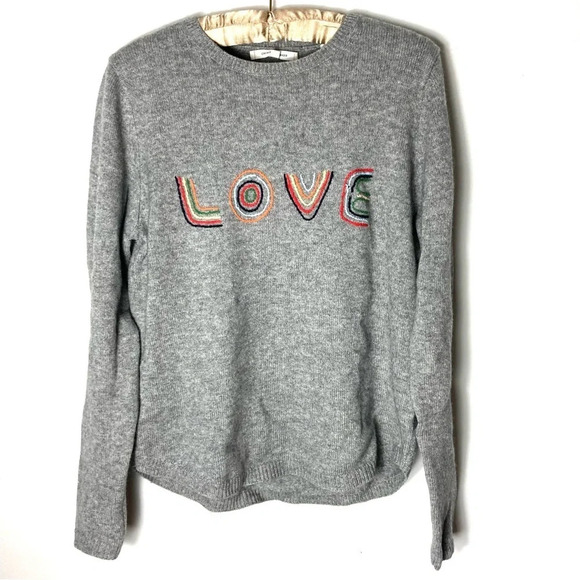 Chinti & Parker Cashmere/Wool Embroidered LOVE‎ Sweater Medium - Picture 2 of 8